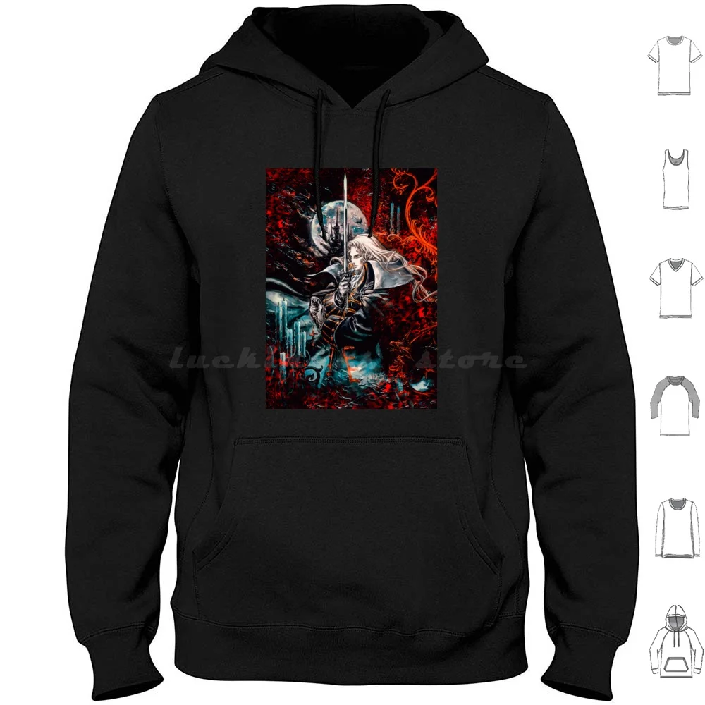 Felpe Con Cappuccio Alucard Manica Lunga Alucard Dracula Castlevania Sotn Symphony Of The Night Symphony Night Vampire Dhampir