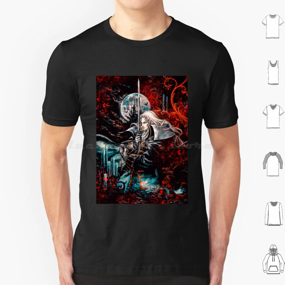 Maglietta Alucard Big Size 100% Cotone Alucard Dracula Castlevania Sotn Symphony Of The Night Symphony Night Vampire Dhampir
