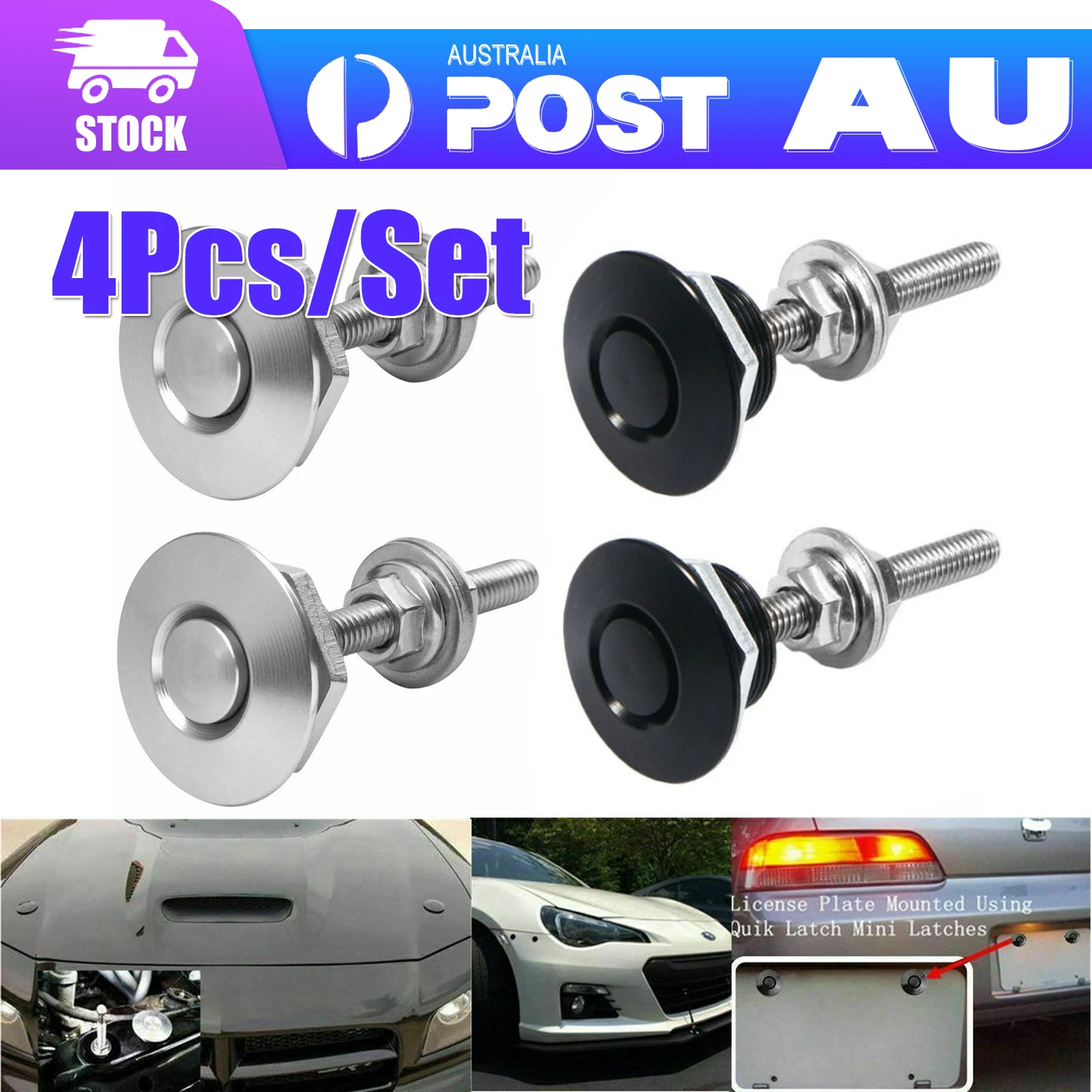 4Pcs Universal 32Mm/1.25 "Pulsante Billet Hood Pins Lock Clip Kit Cuffie Motore Lock Alluminio Car Quick Latch