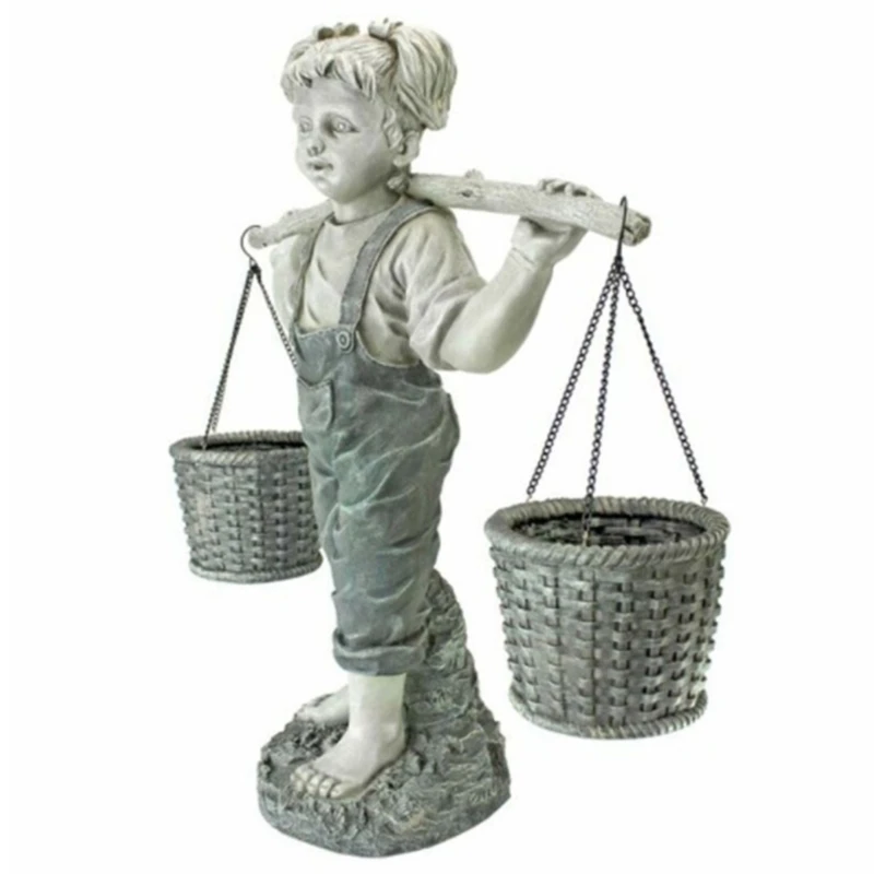 Fiori Per Felicity Statua Da Giardino Per Bambina Statue Da Giardino In Pietra Bicolore