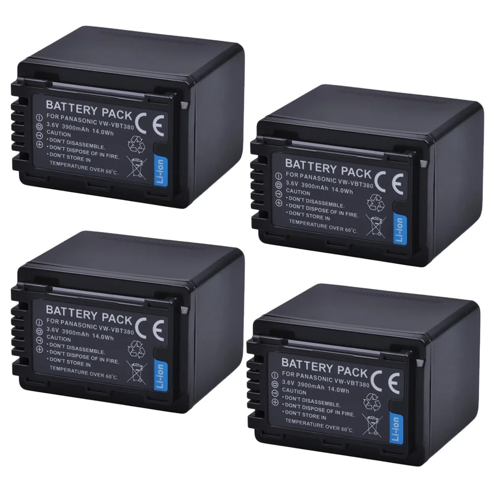 Vw-Vbt380 Batteria Per Panasonic Hc-V800K Vx1K Vxf1 Wxf1, V510, Hcv520,Hc-V710 V720 V770 Vx870 W580 Wxf991, V201, V210, V250 V380