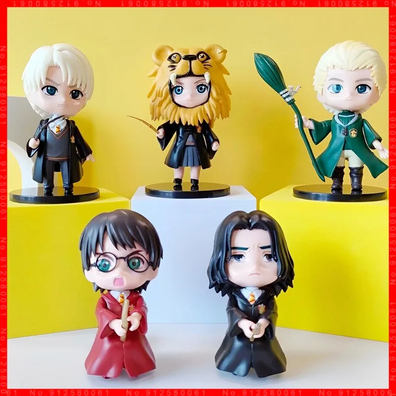 Magic Student Figure Model Toy Set Hermione Ron Malfoy Anime Figures Toy Hogwarts Student Ornaments Doll Compleanno Regalo Di Natale