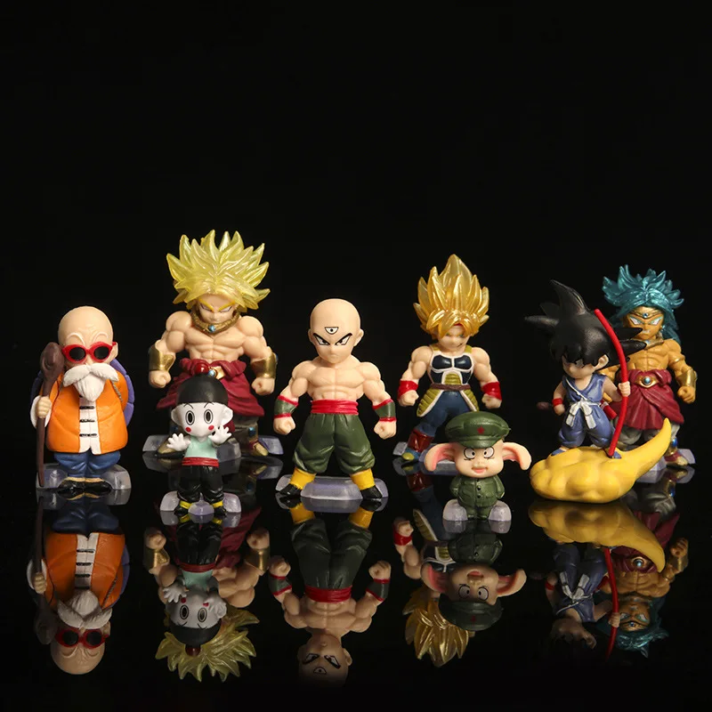 8 Pz/Set Dragon Ball Son Goku Tien Shinhan Master Roshi Broli Shouban Model Toys Collection Gifts