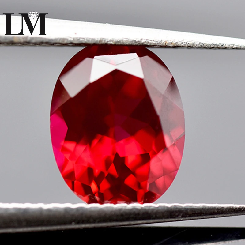 Top Lab Grown Ruby Pigeon Blood Red Color Forma Ovale Top Pietra Preziosa Tagliata A Mano Per Materiali Di Gioielli Fai Da Te Certificato Agl Selezion