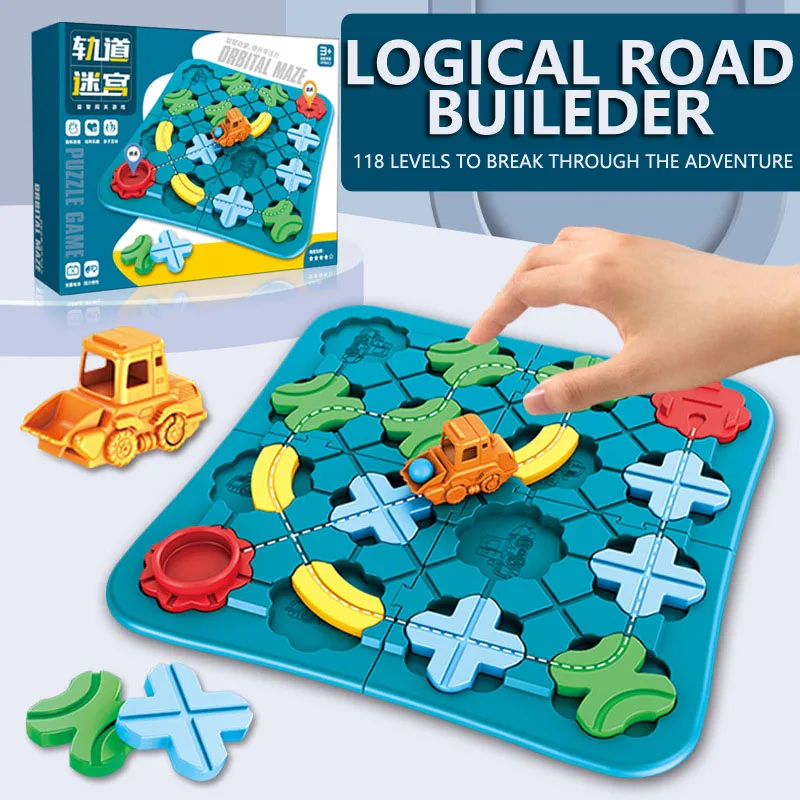 Strada Logica Per Bambini Marble Run Montessori Puzzle Car Track Toy Race Car Rail Blocks Track Rail Building Gioco Di Costruzione