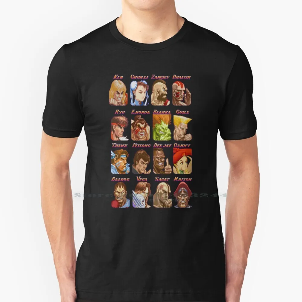 Seleziona T Shirt Cotton 6Xl Hadouken Dragon Punch Shoryuken Whirlwind Kick Arcade Console Game Fighting Fireball Masters Guile