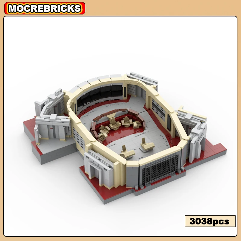 Moc-169227 Classic Space Station Uss Enterprise D Main Bridge Building Model Building Block Assembly Brick Toy Children'S