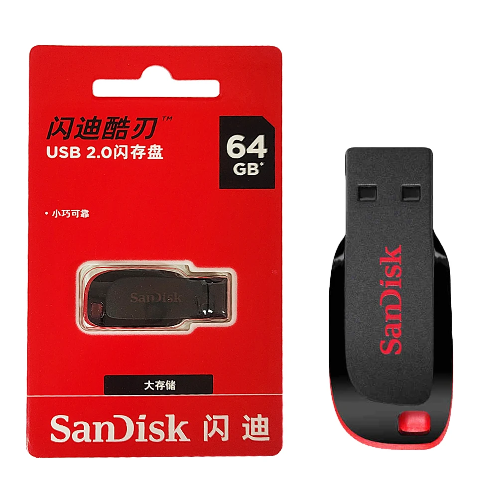 Sandisk Cruzer Blade Sdcz50 Super Mini Usb Flash Drive 128Gb 64Gb Usb 2.0 Pen Drive 32Gb Memory Stick Pen Drive 16Gb U Disk