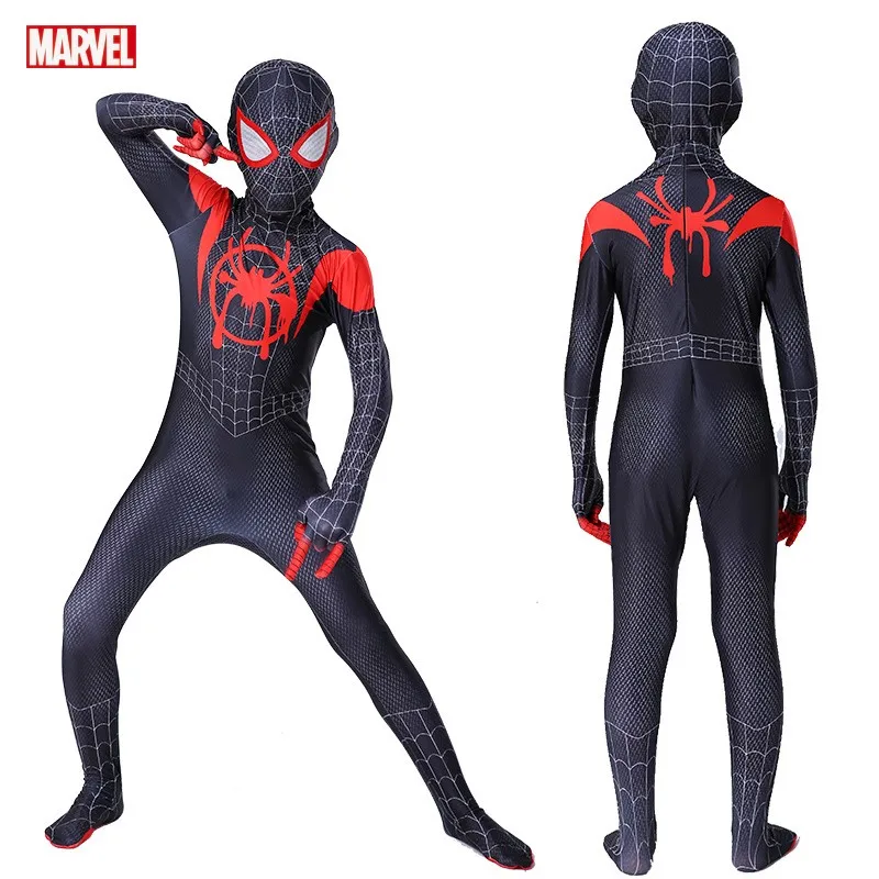 Marvel Movie Spider Man No Way Home Abbigliamento Cosplay Black Gold Spiderman Web Shooter Tuta Da Battaglia Collant Elasticizzati Per Bambino Adulto