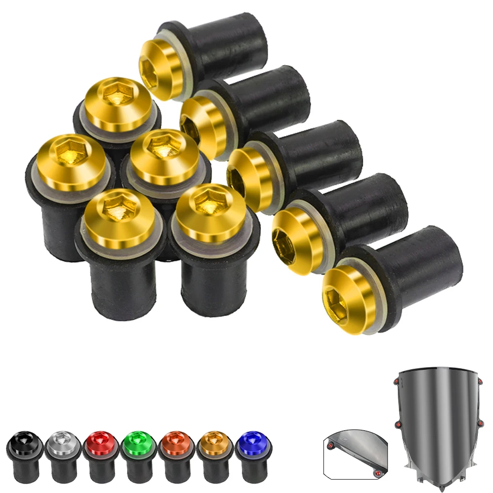 Per Kawasaki Zg1400 Klr 650 Klr 650 Klx 230 250 Gpx750 Ninja 125 Carenatura Parabrezza Cowl Viti Per Parabrezza Bulloni Kit 5Mm Dadi