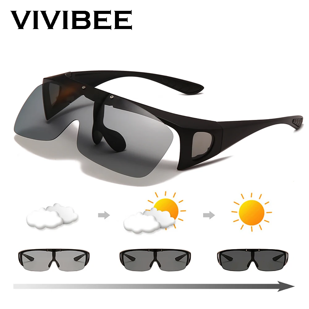 Vivibee Flip Up Polarizzato Fit Over Glasses Occhiali Da Sole Uomo Driving Uv400 Occhiali Da Pesca Fotocromatici Per Mypoia Outdoor Women