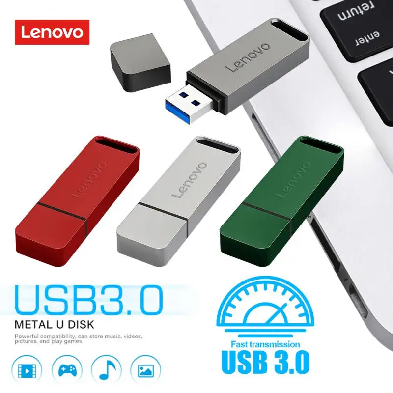 Lenovo 128Gb Usb 3.0 Usb Flash Drive Type-C Memory Stick 1Tb 2Tb U Disk Interfaccia Ad Alta Velocità Thumb Drive Spedizione Gratuita Per Pc