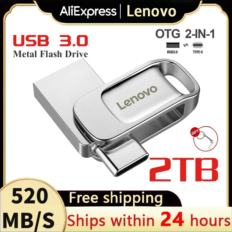 Lenovo Usb 3.0 Thumb Usb Flash Drives 128Gb Pendrive Type-C Otg Pen Drive Ad Alta Velocità 2Tb Memory Usb Stick Regalo Per Laptop