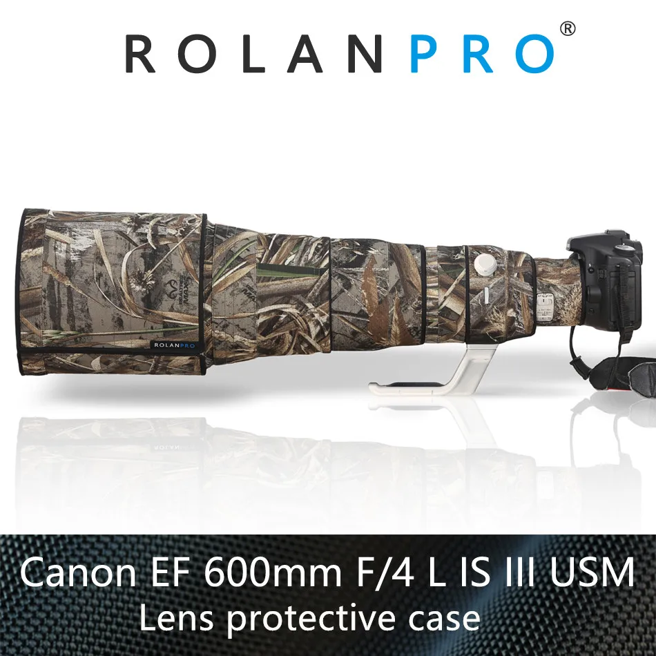 Rolanpro Camera Camouflage Rain Cover Per Canon Ef 600Mm F/4 L Is Iii Usm Lens Coat Custodia Protettiva Per Pistole 600 Mmf4L