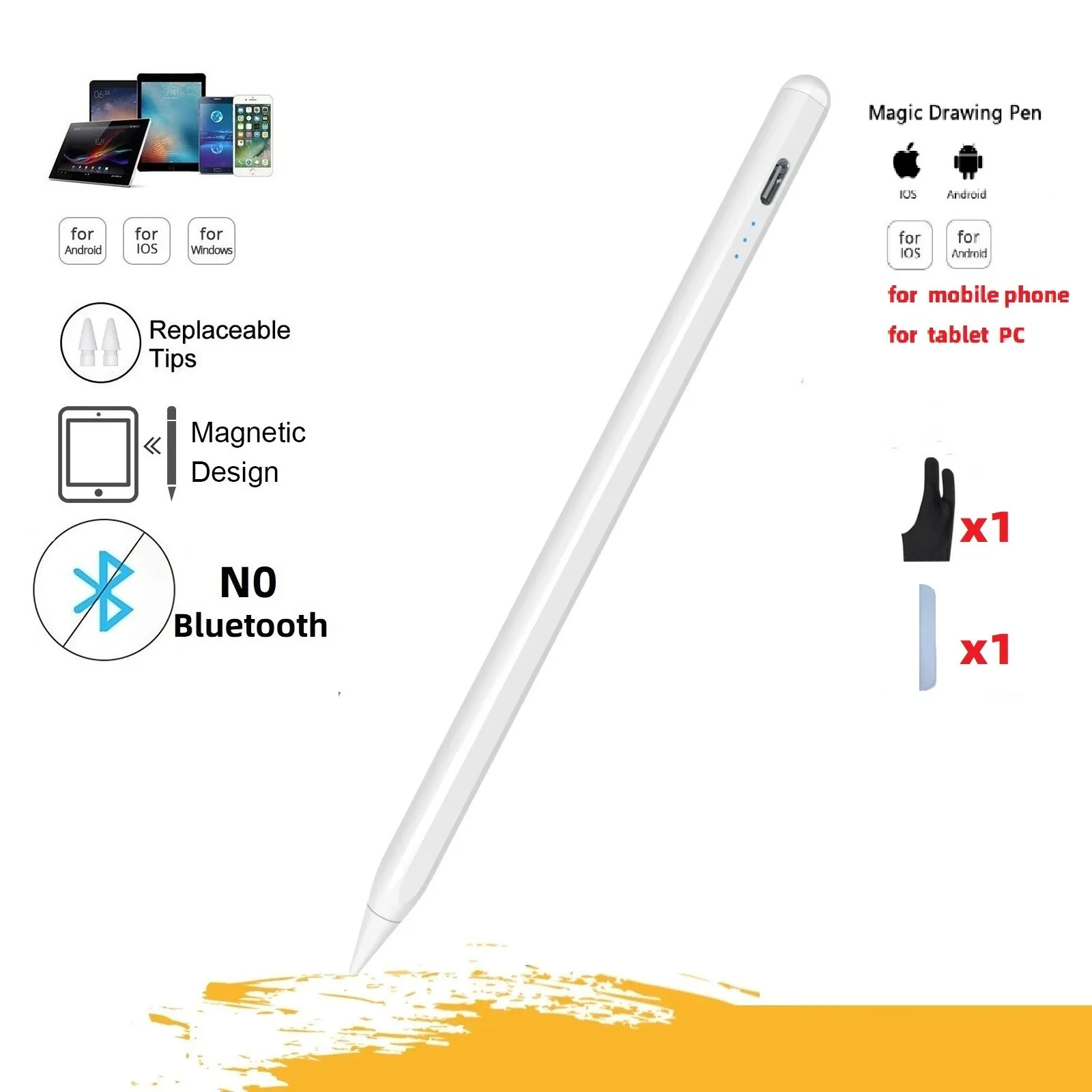 Universal Stylus Pencil Power Display Penna Touch Capacitiva Per Apple Ipad Pro Air Mini Iphone Google Xiaomi Huawei Tablet Phone