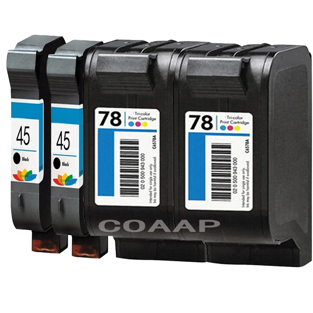 4 Pacchetto Di Cartucce Di Inchiostro Di Ricambio Per Hp 45 / 78 Deskjet 930C 980C 1220Cse 9300 Photosmart 1000 1215 Fax 1220 1218 1218Xi