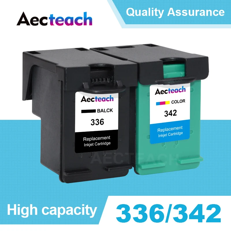Aecteach Per Hp 336 342 Cartuccia Di Inchiostro Rigenerata Per Hp Photosmart 7800 7838 7838V 7838Xi 7850 7850V Psc 1500 1503 1504 1507
