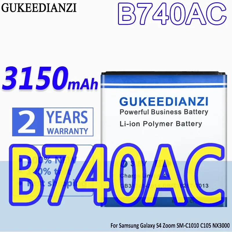 Gukeedianzi Batteria B740Ae B740Ac Per Samsung Galaxy S4 Per Zoom C101 C1010 C105 C105K C105A 3150Mah
