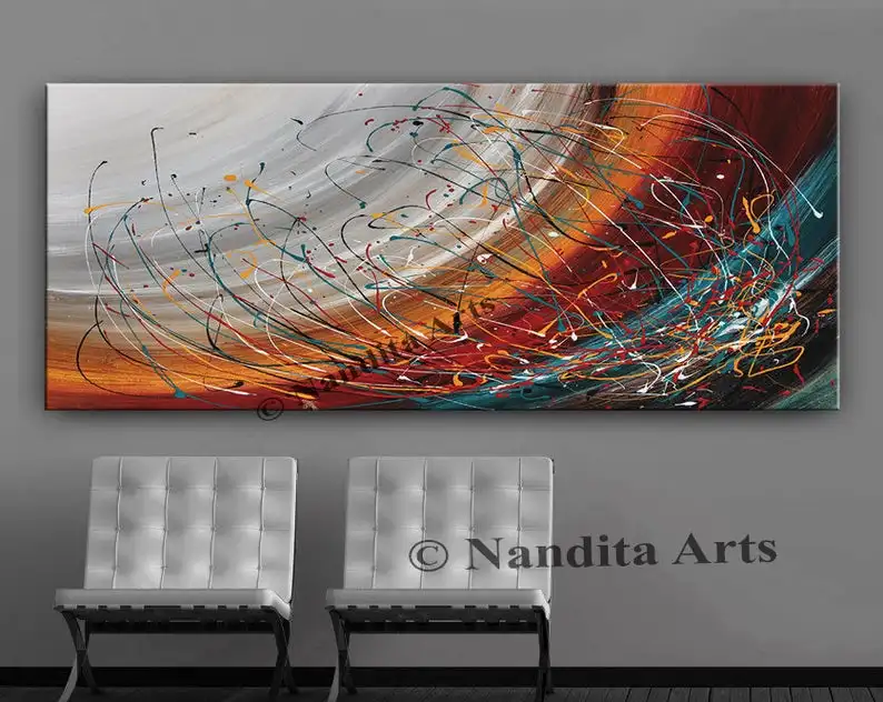 Jackson Pollock Abstract Painting Canvas - Large Abstract Painting Canvas Large Abstract Painting Original Big Oil Large-Scale
