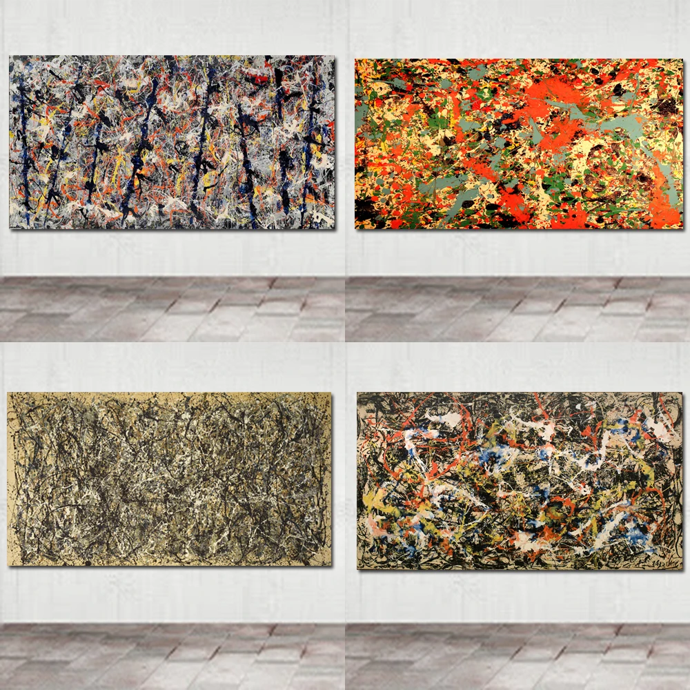 Di Grandi Dimensioni Wall Art Canvas Painting Abstract Colorful Poster Jackson Pollock Picture Hd Print For Living Room Study Decoration