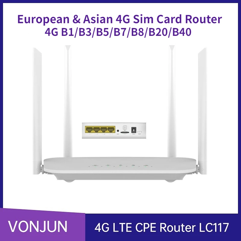 Lc117 4G Sim Card Router Wireless Hotspot Mobile Cat4 Cpe Mod Modem