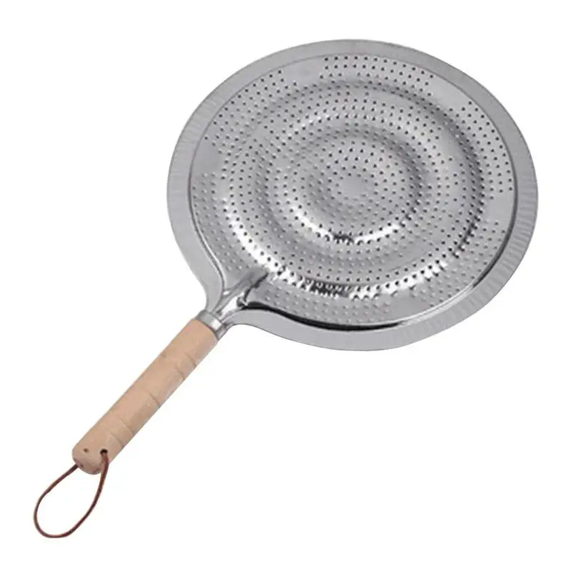 Diffusore Di Calore Per Fornello Fornello In Ferro Simmer Pentola Piano Cottura 21Cm Manico In Legno Protezione Fiamma Piastra Simmer Da Surriscaldame