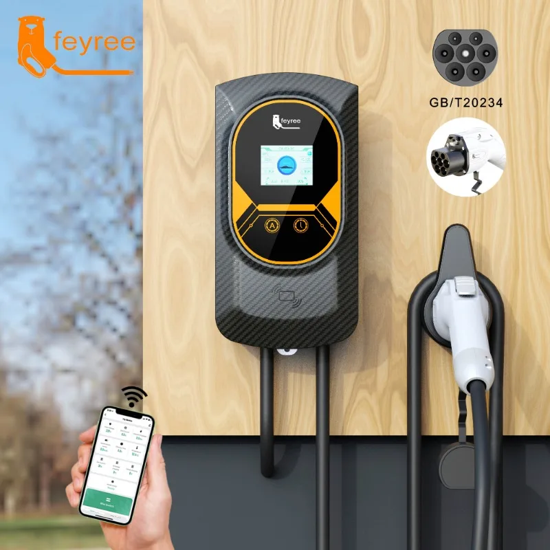 Feyree Produttore 85V-480V Caricabatterie Ev Ride On Car Portable Ev Ac Charger 22Kw Tipo 2 Iec 62196-2 Ocpp Wallbox Ev Charger