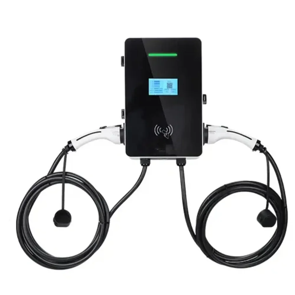 Commerciale Ocpp Mennekes 32A 3 Fasi 7Kw 22Kw 44Kw Doppia Pistola Wallbox Ricarica Elettrica Veloce Caricatore Ev
