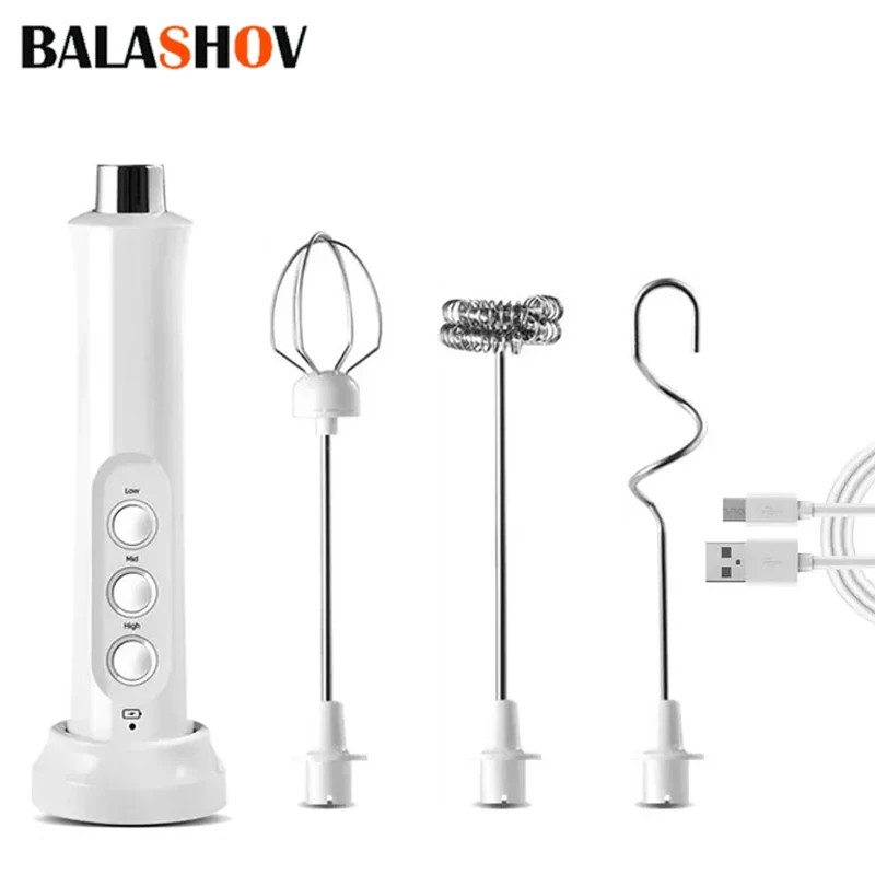 Wireless Milk Foam Usb Ricaricabile Portatile Elettrico Schiuma Maker 3 Velocità Per Latte Cappuccino Cioccolata Calda Caffè Frusta Mixer