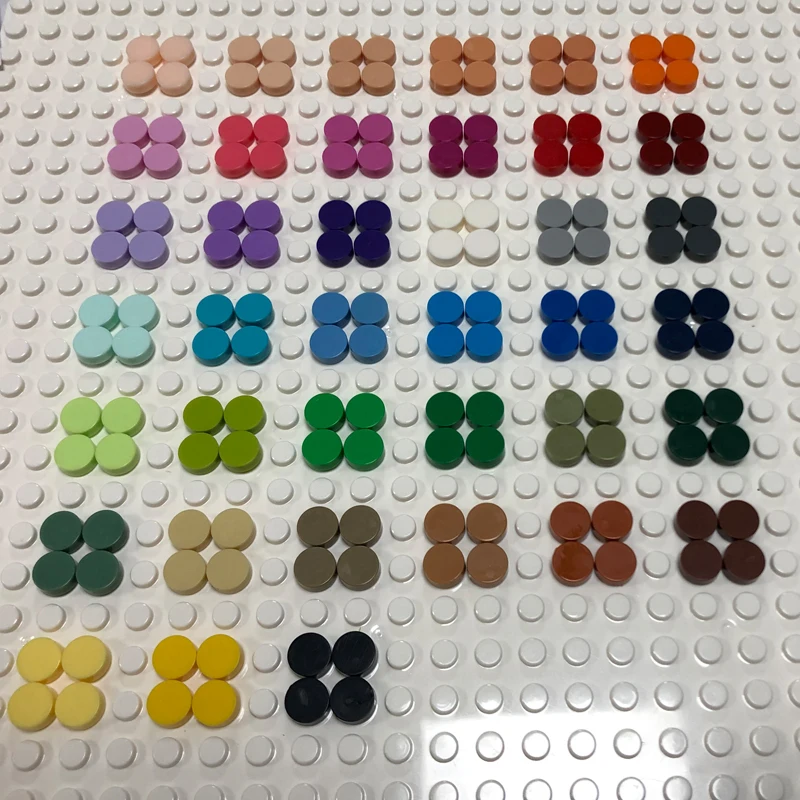 Smartable Tile 1X1 Round Flat Studs 39 Colori Building Block Parte Giocattoli Per Pixel Art Ritratto Mosaico Compatibile 98138 880 Pz/Lotto