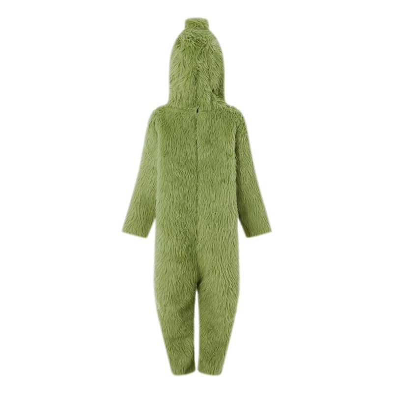 Christmas Grinch Costume Furry Santa Suit Christmas 5Pcs Costume Set Christmas Cosplay Santa Outfit