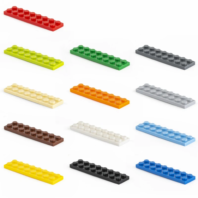 40Pcs Small Particle 3034 Moc Building Block 2X8 Plate Brick Flat Accessori Building Block Castle Toys