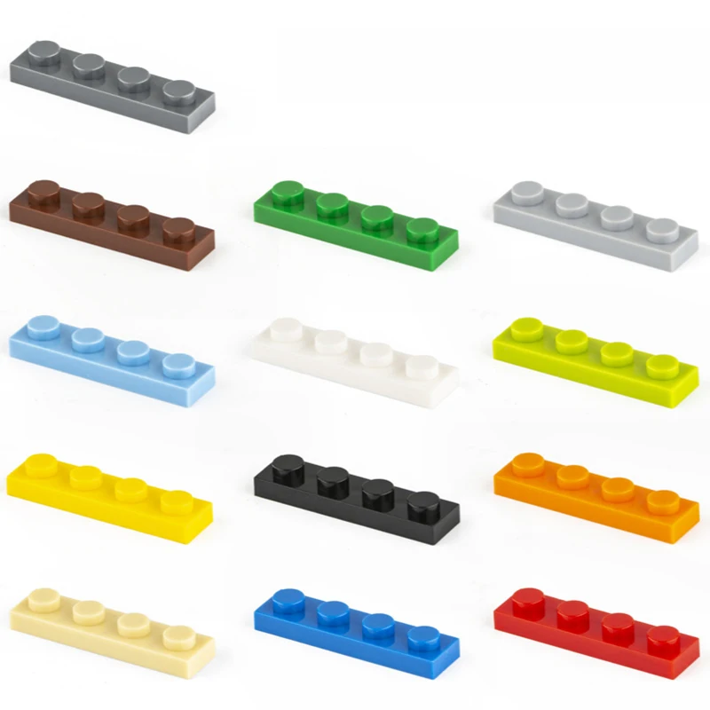 150Pcs Bulk Small Particle 3710 Building Blocks Plate Brick 1X4 Edge Strip Foundation Accessori Blocks Castle Toys