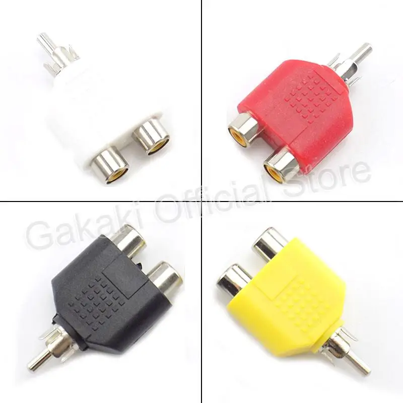 Rca Y Splitter Av Audio Video Plug Converter 1 Maschio A 2 Femmina Kit Adattatore Lotus Color Av Jack Rca Plug To Double