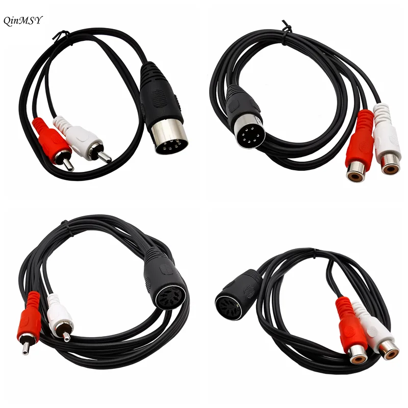 0.5M/1M/1.5M Din 7-Pin 7Pin A 2 Rca Lotus Cavo Adattatore Maschio A Femmina Vintage Audio Equipment Altoparlante Adattatore Linea Cavo