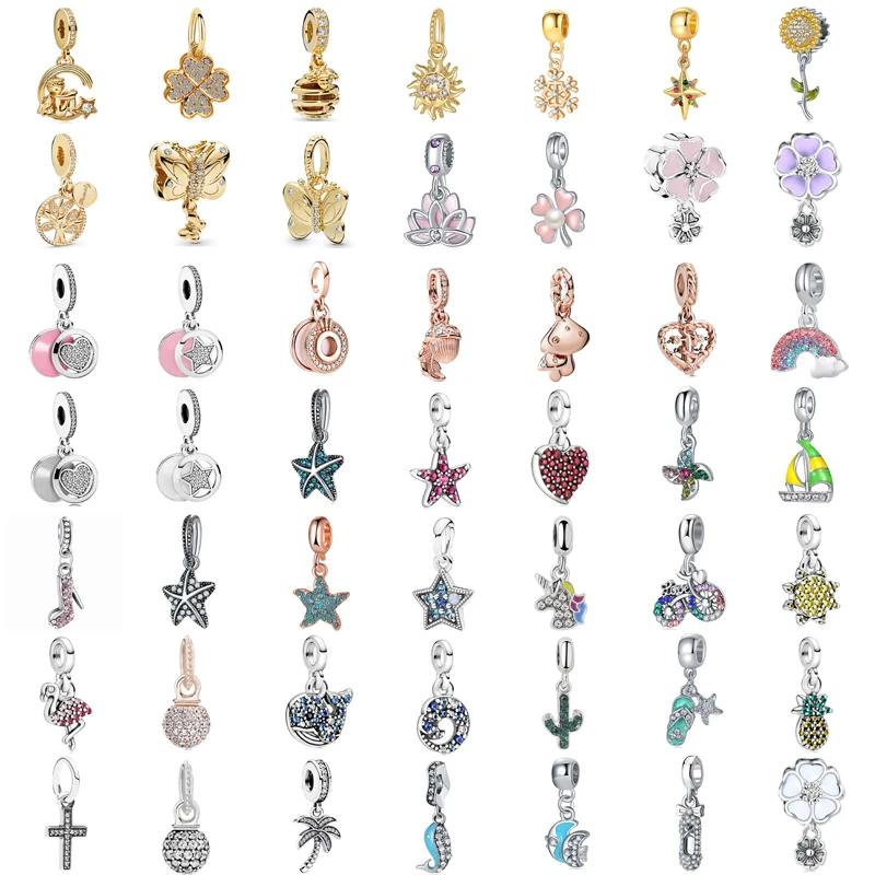 Nuovo Ciondolo Originale Squisito Carino Croce Amore Ananas Loto Adatto Per Il Regalo Originale Di Gioielli Pandora Lady