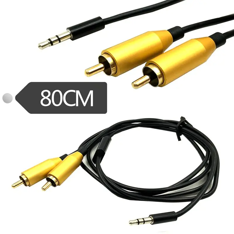 Connessione Al Computer, Cavo Audio Tv, Testa Maschio Da 1/2, 3.5Mm A 2, Amplificatore Telefonico Maschio Lotus 2Rca, Cavo Audio Subwoofer