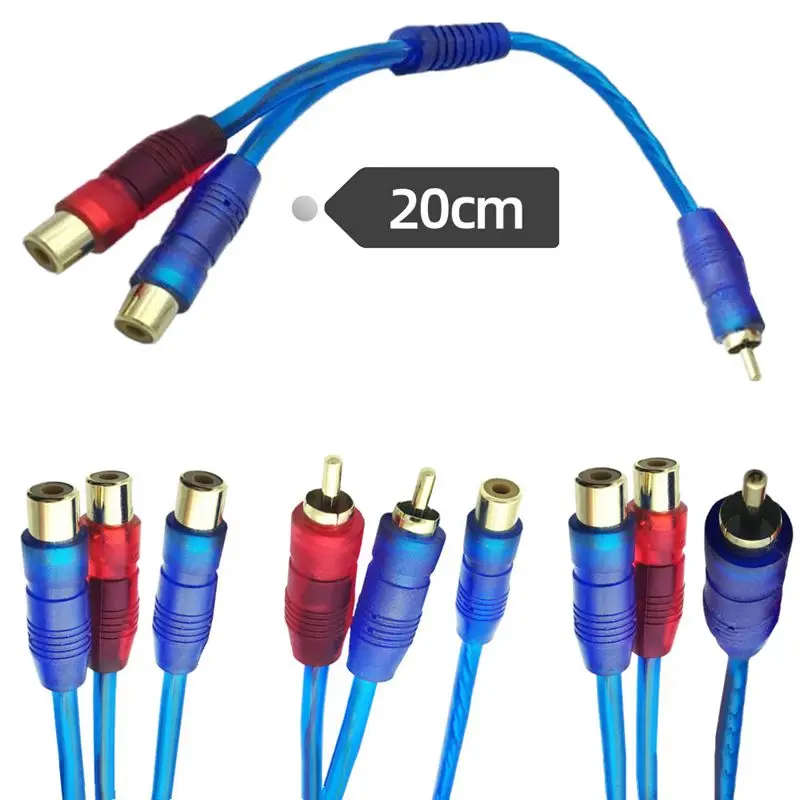 1/2 Placcato Oro Da 1 Rca A 2 Rca Audio E Video Lotus Line 3 Rca Line Av Audio E Video Line Bus Maschio