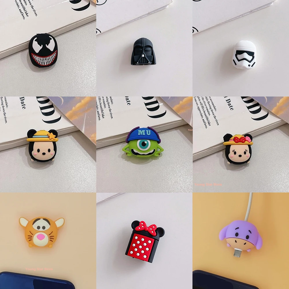 Cute Mini Cartoon Cable Protector Per Iphone/Huawei/Xiaomi Phones Wire Organizer Saver Holder Cavo Dati Accessori Per Cavo Telefonico