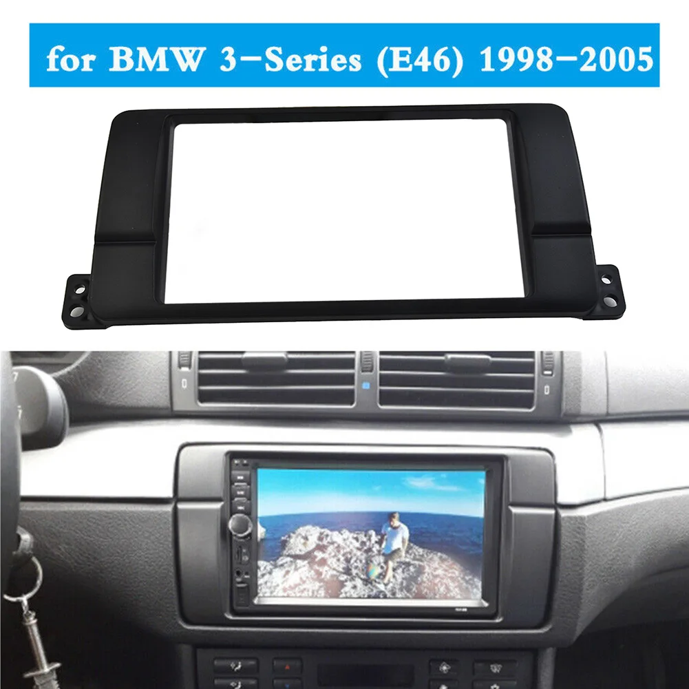 Car Double 2 Din Radio Fascia Stereo Panel Frame Per Bmw Serie 3 E46 1998-2006 Accessori Interni Neri