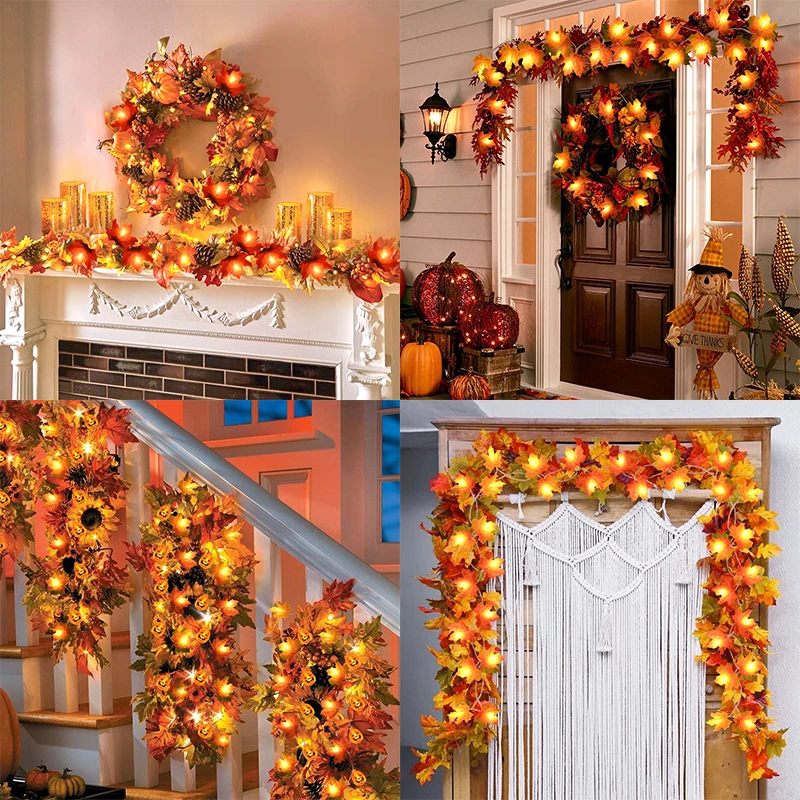 3M 20Led Maple Leaf Light String False Foglie Autunnali Led Fairy Garland Per Natale Ringraziamento Halloween Party Home Decoration