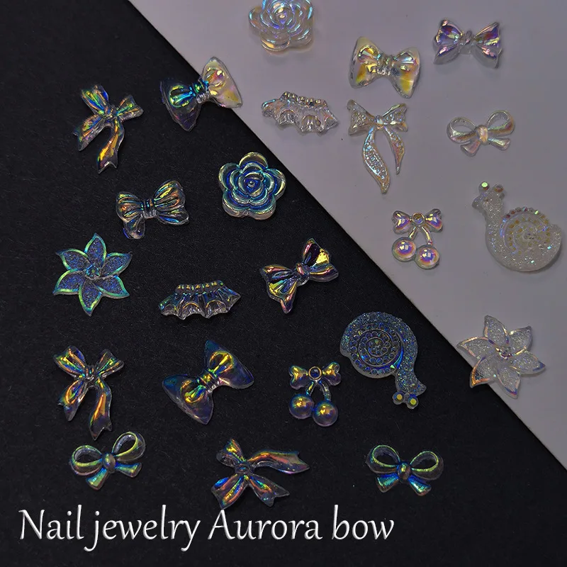 2023 Gioielli Per Nail Art Aurora Bow Symphony Tridimensionale Rose Snail Art Decorazioni Rindstones Per Unghie