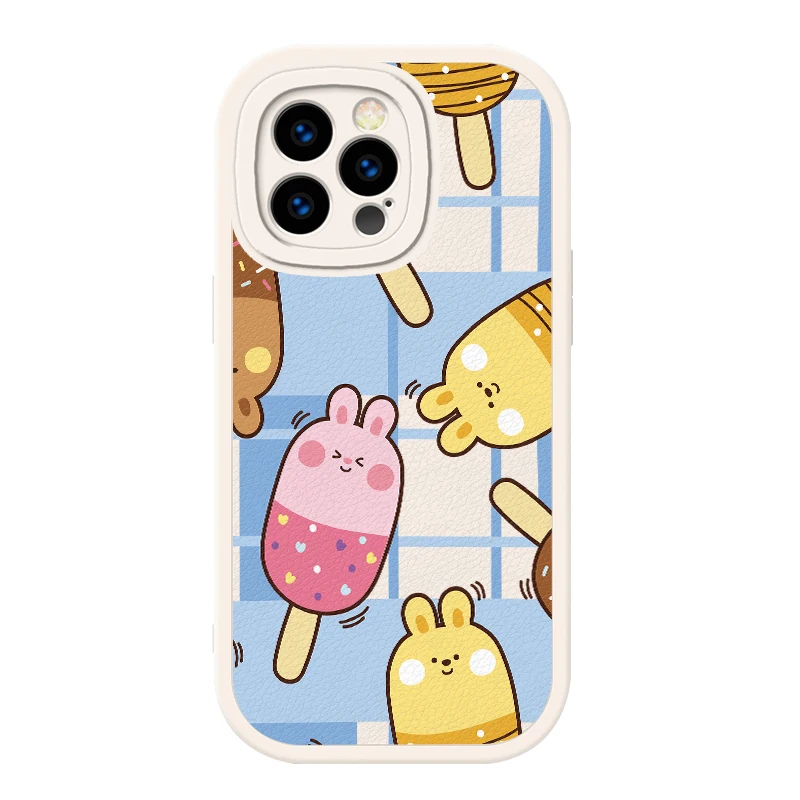 Per Iphone14 Pro Lambskin Cute Phone Case Camera Protettiva 3D Cartoon Nero Bianco Per Iphone14 Pro Cover Bag Tpu Soft Silicone