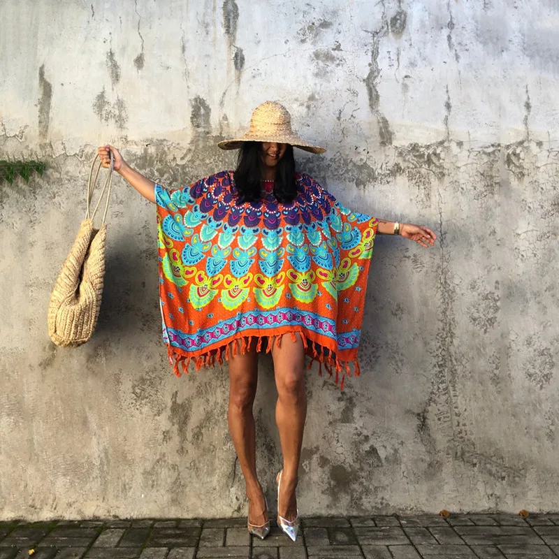 Bikini Beach Cover Up Tuniche Per Beach Kaftan Bikini Cover Up Robe De Plage Sarong Beach Costume Da Bagno Cover-Up Summer Beach Dress