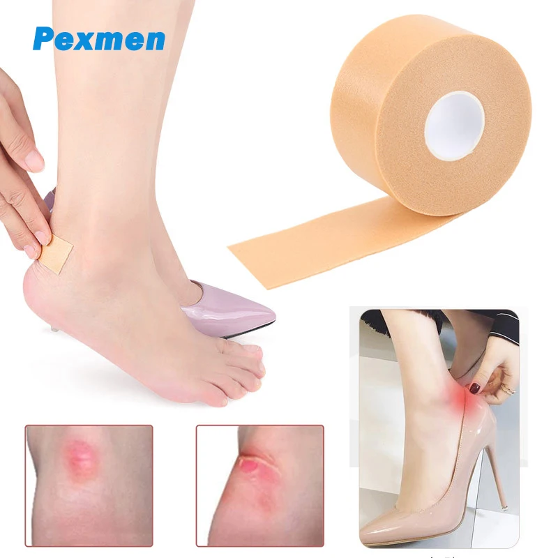 Pexmen 1/2 Pz 2.5 X450Cm Moleskin Tape Pad Adesivo Prevenzione Blister Anti-Usura Protezione Del Tallone Adesivo Prevenire La Pelle Piedi Sfregamento