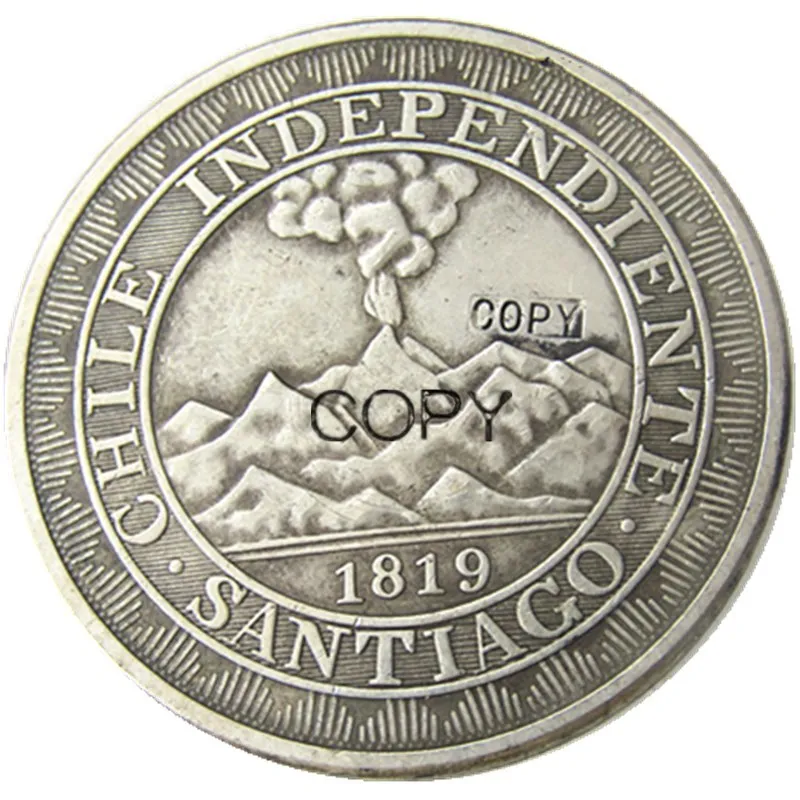 Cile Peso 1819 Argento Placcato Argento Copia Moneta