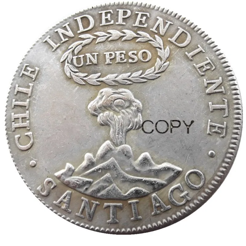 Cile Peso 1834-Fj Argento Placcato Argento Copia Moneta