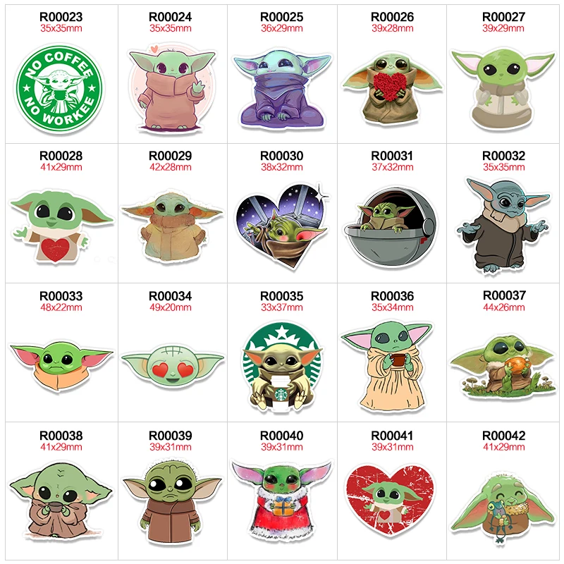 30Pcs Cute Disney Cartoon Baby Yoda Printed Flatback Planar Resin Per Artigianato Fai Da Te Forniture Arti