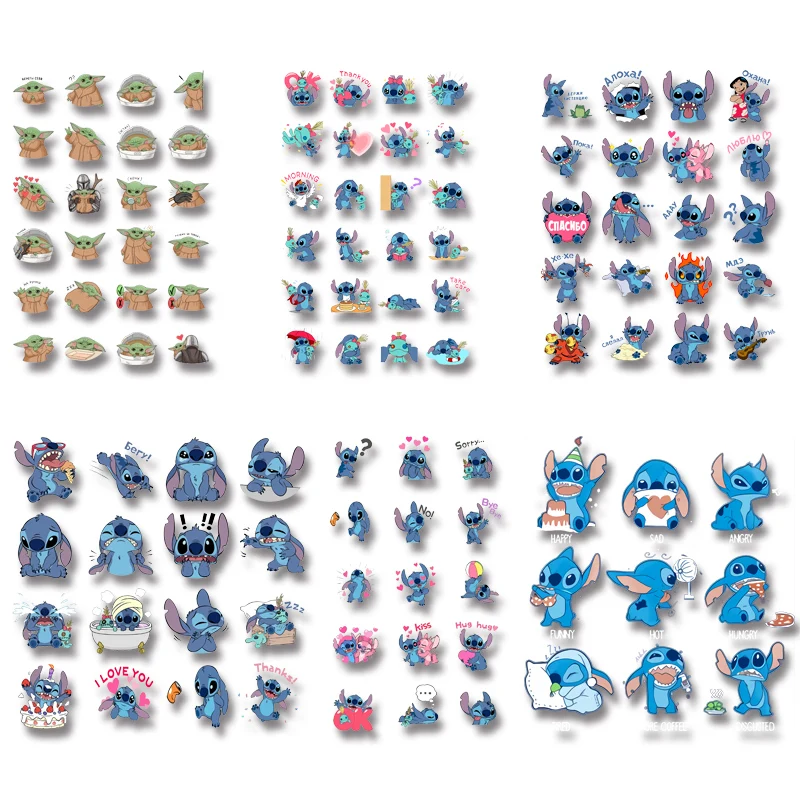 Anime Stitch Baby Yoda Versione Completa Thumbnail Bundles Vendita Iron On Transfer Applique Su Vestiti Adesivi Su Tessuto