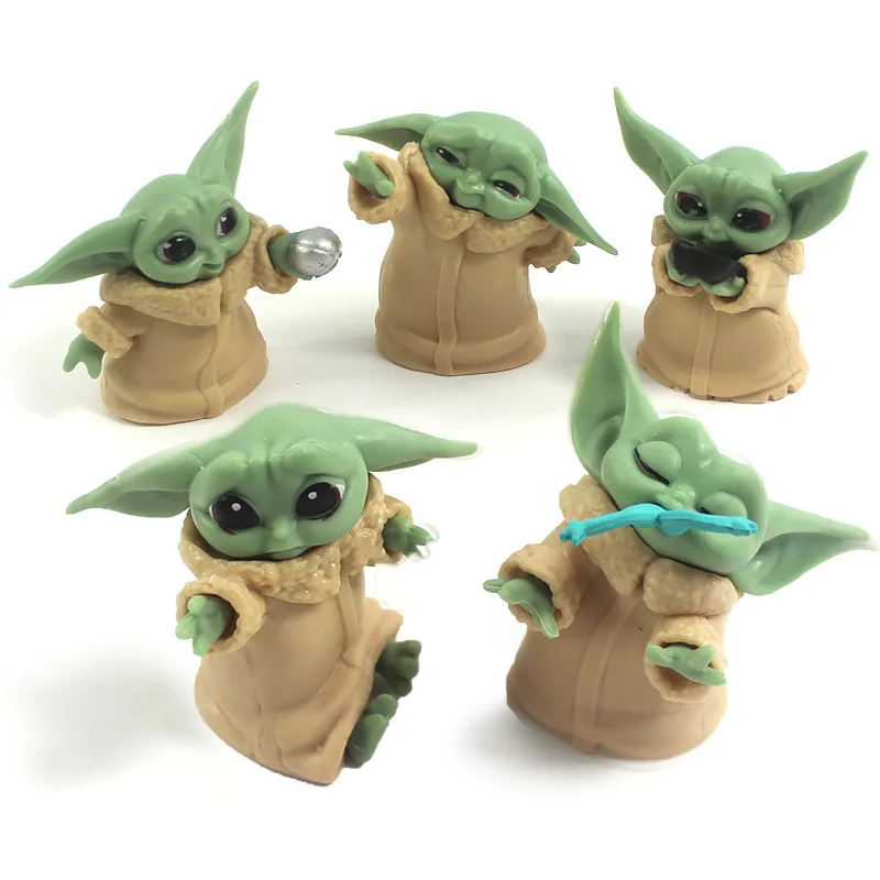 6 Pz/Set Baby Yoda Grogu Mandalorian Action Figure Toys Yoda Baby Action Toys Star Wars Figuras Hot Kids Toys Regali Di Natale